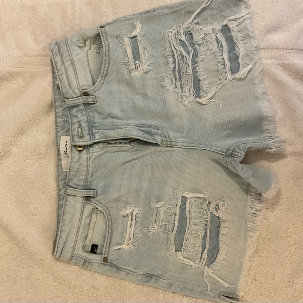KanCan Light Blue Distressed Jean Shorts